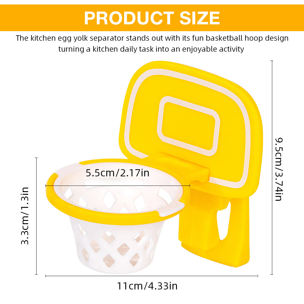 HASTHIP Kitchen Egg Yolk Separator Fun Basketball Hoop Designed Can Be Clip on Bowl Edge Kitchen Gadget Yolk Separator for Baking, Cooking HASTHIP Kitchen Egg Yolk Separator Fun Basketball Hoop Designed Can Be Clip on Bowl Edge Kitchen Gadget Yolk Separator for Baking, Cooking